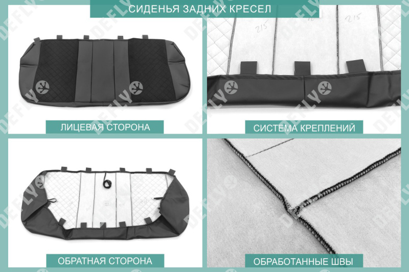 Чехлы на сиденья Nissan Terrano, 2017-2022, Elegance, Elegance Plus, экокожа черная/замша черная ромб