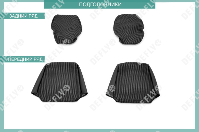 Чехлы на сиденья Chevrolet Niva, 2002-2013, экокожа черная/жаккард 