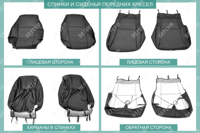 Чехлы на сиденья Лада Веста, 2015-н.в., седан, задний ряд 60/40, экокожа черная