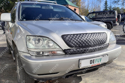 Утеплитель радиатора для Toyota Harrier, Lexus RX300 (XU10), 1997-2003, экокожа черная