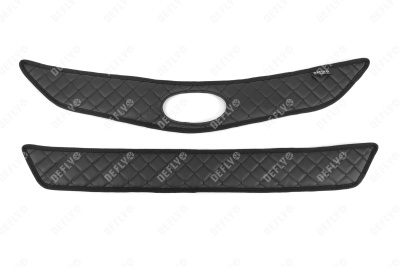 Утеплитель радиатора для Hyundai Solaris (RB), 2014-2017, рестайлинг, экокожа черная