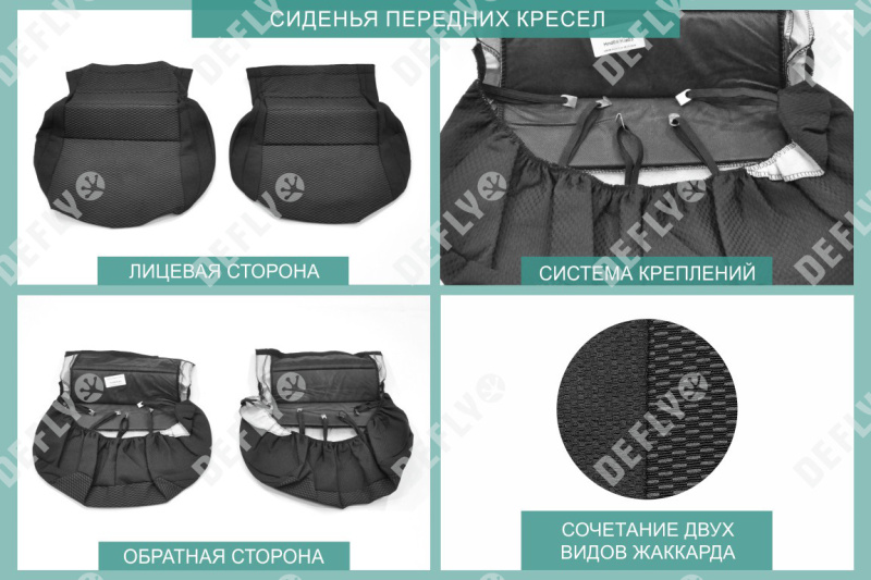 Чехлы на сиденья Hyundai Solaris, 2017-2022, передний ряд, жаккард 
