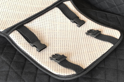 Накидки на передние сиденья из черной замши с стежкой ромб (2 шт.)