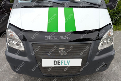 Дефлектор капота ГАЗ ГАЗель Бизнес, Соболь, 2003-н.в., рестайлинг, еврокрепеж