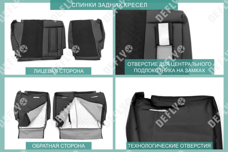 Чехлы на сиденья Suzuki Grand Vitara, 2005-2016, 5 дверей, экокожа черная/замша черная ромб