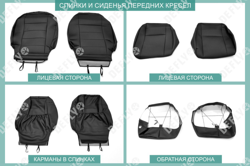Чехлы на сиденья Toyota RAV4 (XA20), 2000-2005, экокожа черная
