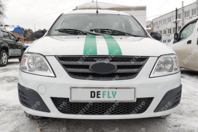 Утеплитель радиатора для Лада Ларгус, 2019-2021, рестайлинг, экокожа черная 