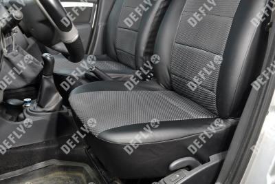 Чехлы на сиденья Лада Ларгус, 2012-2021, 5 мест, задний ряд 60/40, экокожа черная/жаккард