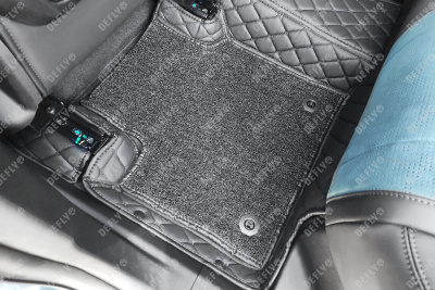Ковры салона 3D, Geely Monjaro (KX11), 2022-н.в., экокожа черная/ворс черный 