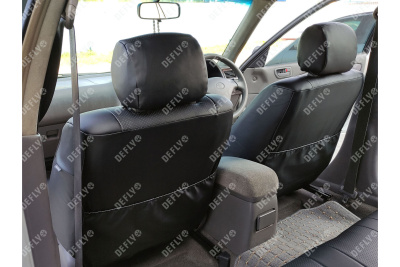 Чехлы на сиденья Toyota Corona Premio (T210), 1996-2001, задний ряд 60/40, экокожа черная