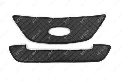 Утеплитель радиатора для Лада Ларгус, 2019-2021, рестайлинг, экокожа черная 