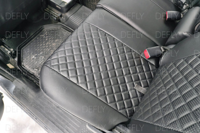 Чехлы на сиденья Toyota Wish (XE10), 2003-2009, 5 мест, экокожа черная/ромб перфорация