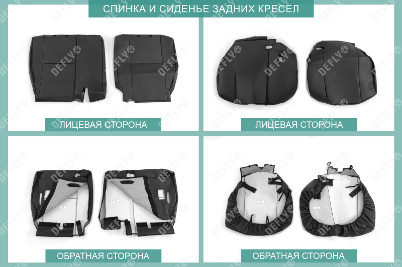 Чехлы на сиденья Toyota Tank/Roomy, Daihatsu Thor, Subaru Justy, 2016-2020, без спинок-столиков, экокожа черная