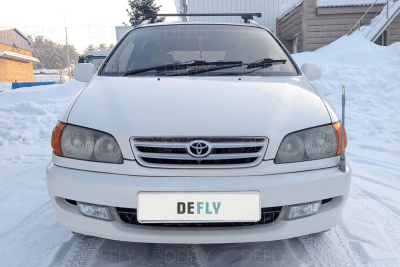 Утеплитель радиатора для Toyota Ipsum (SXM10), 1998-2001, рестайлинг, экокожа черная 