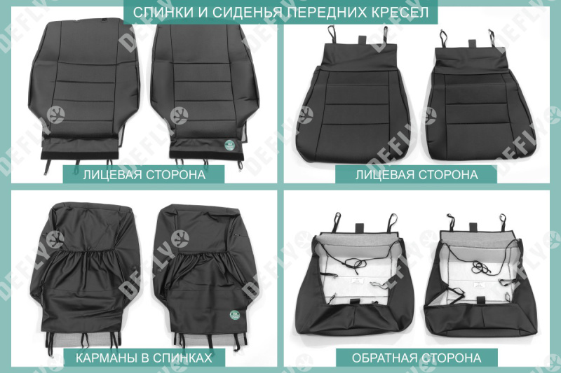 Чехлы на сиденья Lexus LX470, 1998-2007, 5 мест, экокожа черная