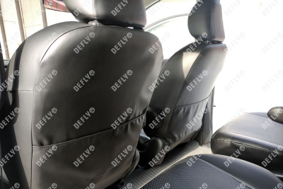 Чехлы на сиденья Honda Freed (GB3, GB4), 2008-2016, 4 места, капитанские кресла, экокожа черная