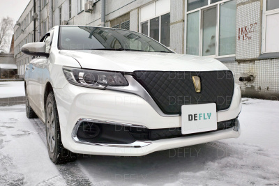 Утеплитель радиатора для Toyota Premio (T260), 2016-2021, 2-й рестайлинг, экокожа черная 