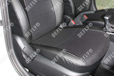 Чехлы на сиденья Hyundai Solaris, 2017-2022, экокожа черная