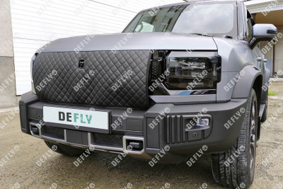 Утеплитель радиатора для Jetour T2, 2024-н.в., экокожа черная