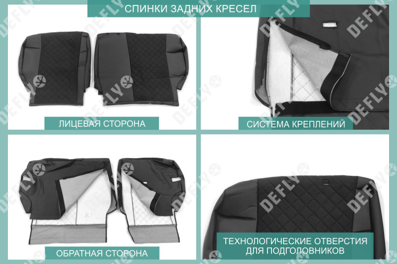 Чехлы на сиденья Nissan Note (E12), 2012-2020, экокожа черная/замша черная ромб