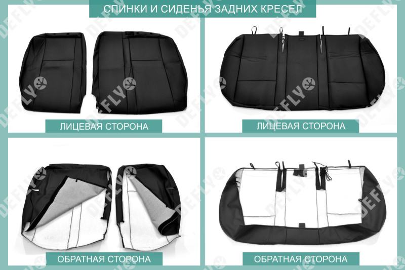 Чехлы на сиденья Hyundai Solaris, 2010-2017, хэтчбек, экокожа черная