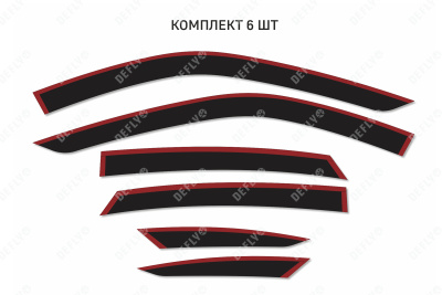 Дефлекторы окон 2D Лада Гранта, 2018-н.в., лифтбек, комплект 4 шт.