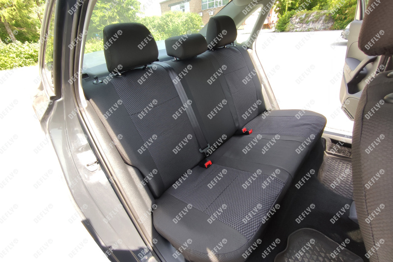 Чехлы на сиденья Volkswagen Polo, 2010-2020, седан, спинка 2 ряда цельная, жаккард 