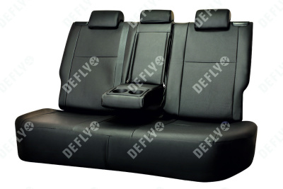 Чехлы на сиденья Toyota Auris, 2012-2015, задний ряд 60/40, экокожа черная/жаккард 