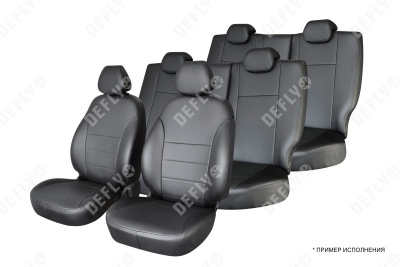 Чехлы на сиденья Honda Stepwgn (RF3, RF4), 2001-2003, 7 мест, экокожа черная