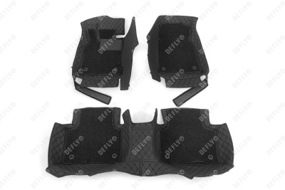Ковры салона 3D, Toyota Camry (XV70), 2017-2021, экокожа черная/ворс черный 