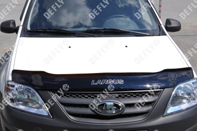 Дефлектор капота Лада Ларгус, 2012-2021, еврокрепеж
