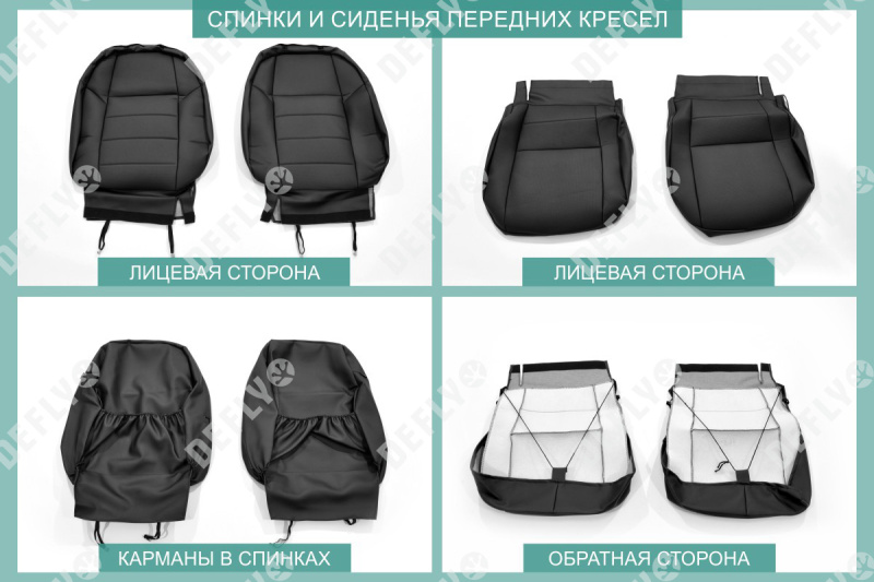 Чехлы на сиденья Kia Sportage (SL), 2010-2016, экокожа черная