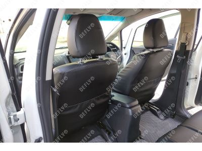 Чехлы на сиденья Honda Fit (GP, GK), 2013-2020, экокожа черная