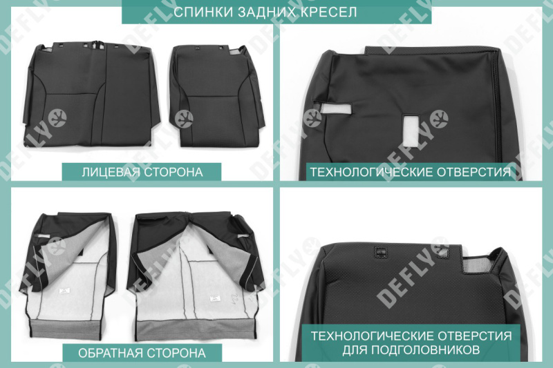 Чехлы на сиденья Skoda Rapid, 2012-2020, задний ряд 60/40, без подлокотника, экокожа черная