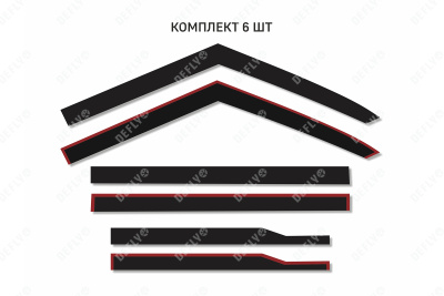 Дефлекторы окон 2D Jetour T2, 2024-н.в., комплект 6 шт.
