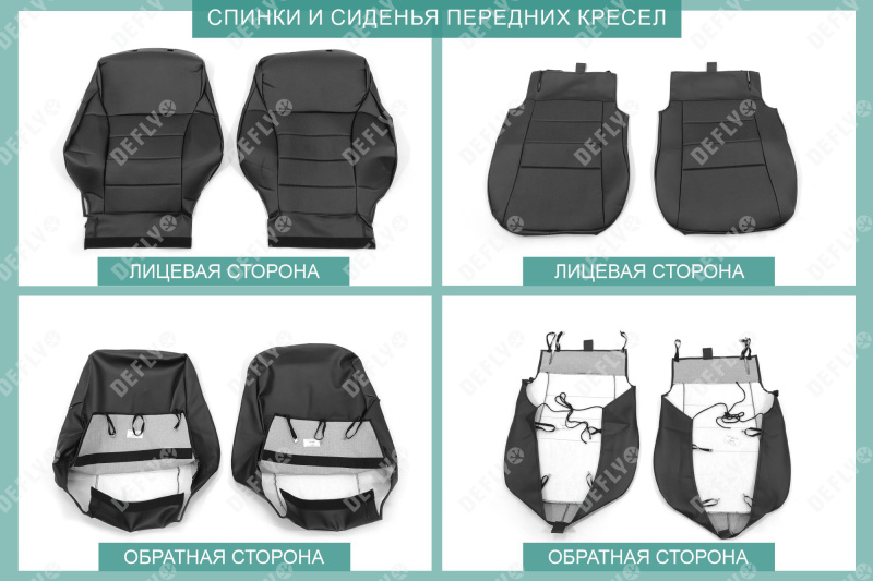 Чехлы на сиденья Toyotа Prius Alpha (XW40), 2011-2021, 5 мест, задний ряд 60/40, экокожа черная