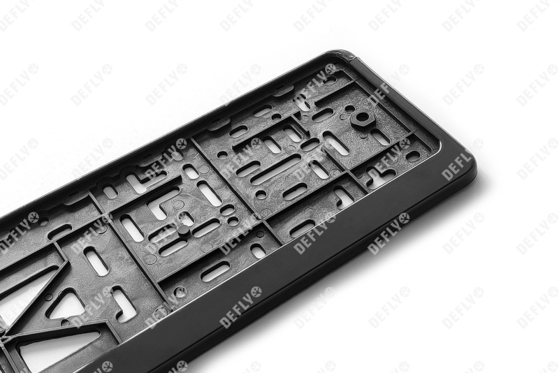 Рамка для номера автомобиля с защелкой, пластиковая, черная 