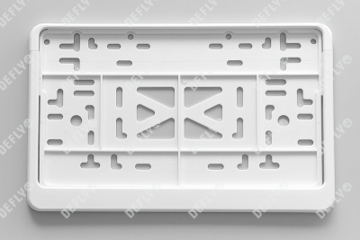 Рамка для номера автомобиля квадратная с защелкой, пластиковая, белая, 2 шт