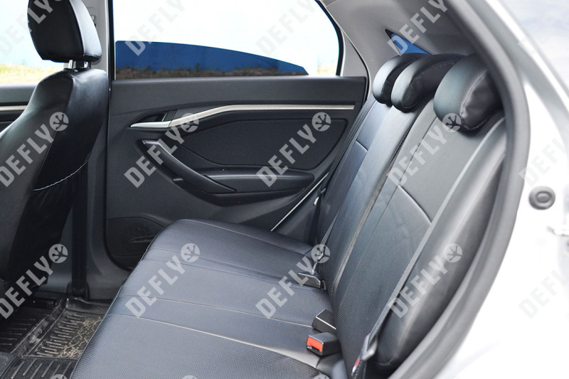 Чехлы на сиденья Лада Веста, 2015-н.в., седан, задний ряд 60/40, экокожа черная