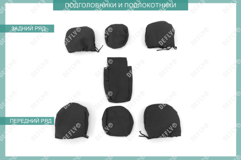 Чехлы на сиденья Toyota Land Cruiser Prado (J95), 1996-2002, 5 мест, правый руль, задний ряд 60/40, жаккард