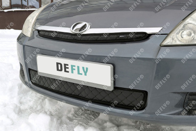 Утеплитель радиатора для Toyota Wish (XE10), 2003-2005, экокожа черная 