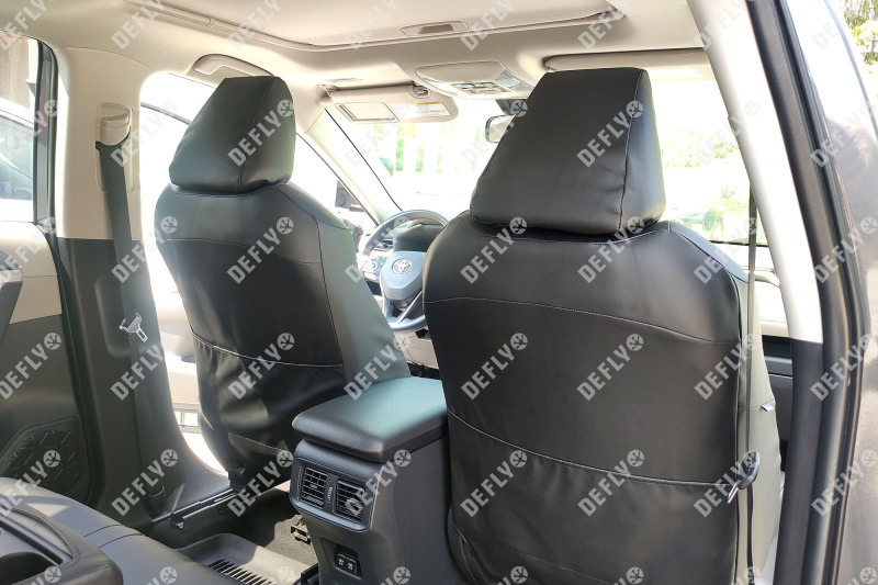 Чехлы на сиденья Toyota RAV4 (XA50), 2018-н.в., экокожа черная