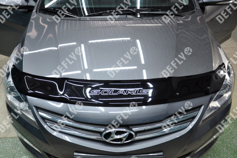 Дефлектор капота Hyundai Solaris, 2014-2017, рестайлинг
