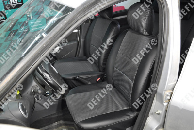 Чехлы на сиденья Лада Ларгус, 2012-2021, 5 мест, задний ряд 60/40, экокожа черная/жаккард