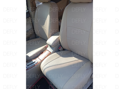 Чехол на центральный подлокотник переднего ряда Toyota Allion/Premio (T240), 2001-2007, экокожа бежевая, 1 шт.