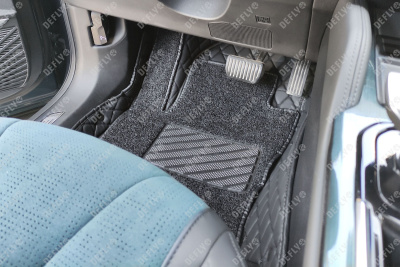 Ковры салона 3D, Geely Monjaro (KX11), 2022-н.в., экокожа черная/ворс черный 