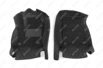 Ковры салона 3D, Geely Monjaro (KX11), 2022-н.в., экокожа черная/ворс черный 