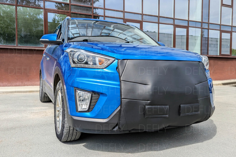 Утеплитель радиатора универсальный, размер M, экокожа черная 