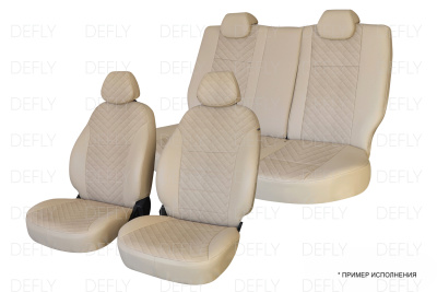 Чехлы на сиденья Toyota Ipsum/Gaia (SXM10), 1996-2004, 5 мест, экокожа бежевая/ромб перфорация