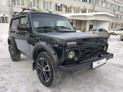 Дефлектор капота Touring Лада Нива 4x4, с фонарями LED